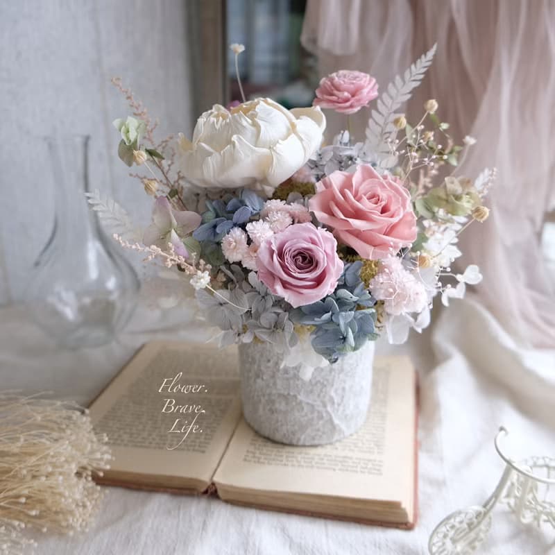 【永生花盆花】永生花/居家裝飾/開幕/新居/賀禮/送禮/氣質典雅款