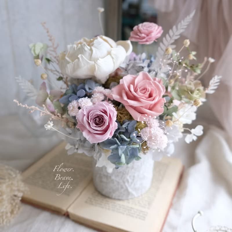 【永生花盆花】永生花/居家裝飾/開幕/新居/賀禮/送禮/氣質典雅款