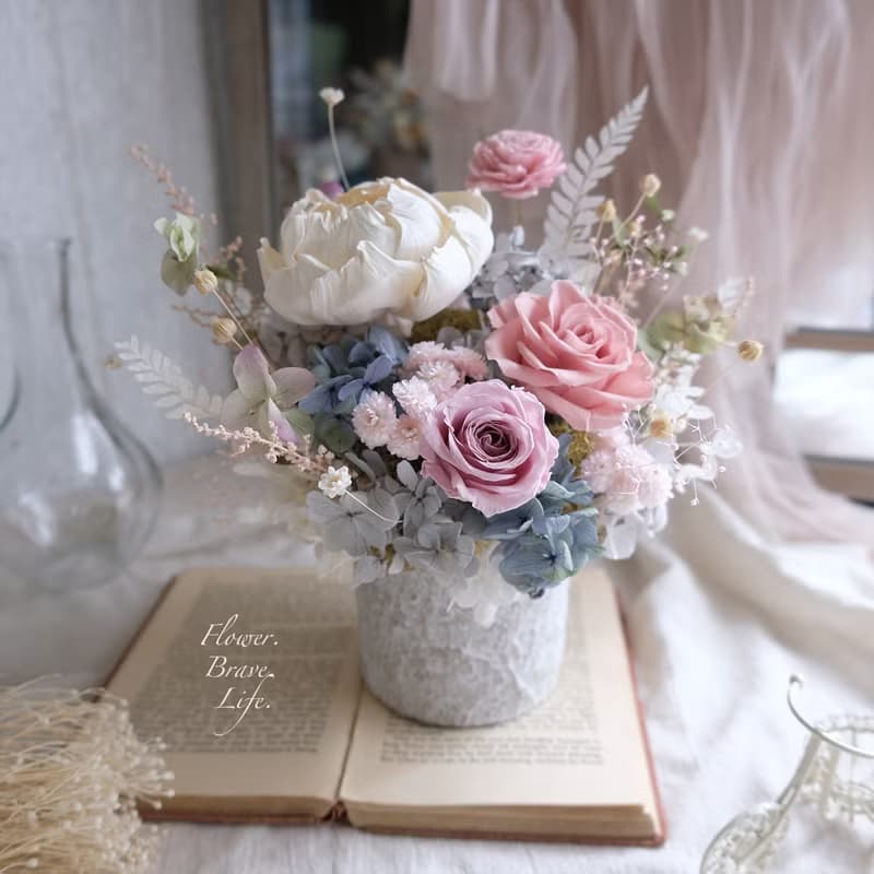 【永生花盆花】永生花/居家裝飾/開幕/新居/賀禮/送禮/氣質典雅款