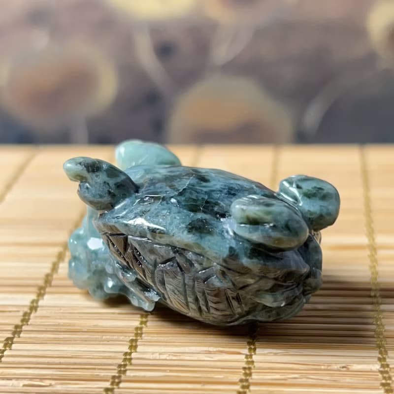 【吉祥‧長壽】飄花翡翠龍龜 | 天然緬甸玉A貨翡翠 | 送禮