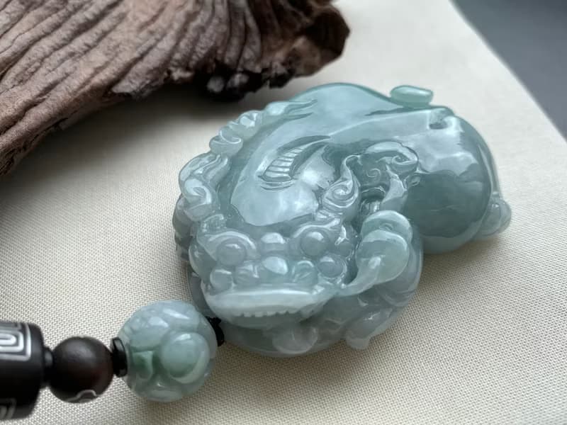 快速出貨 免費開光 天然A貨緬甸玉翡翠招財貔貅吊飾掛件錢串胖貔
