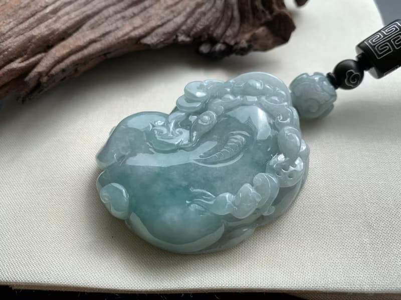 快速出貨 免費開光 天然A貨緬甸玉翡翠招財貔貅吊飾掛件錢串胖貔