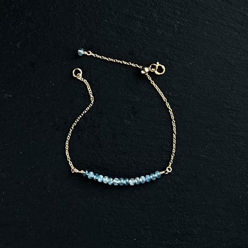 14kgf Aquamarine Stiick Bracelet Gift Box