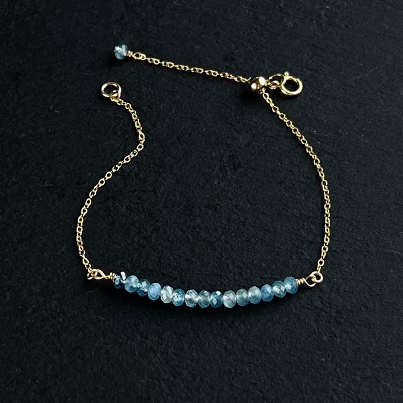 14kgf Aquamarine Stiick Bracelet Gift Box