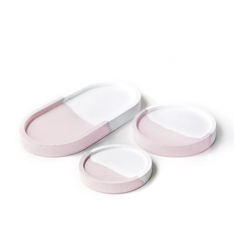 (預購) 草莓牛奶系列 | 沙漠玫瑰 小八角形雙色水泥多肉植栽