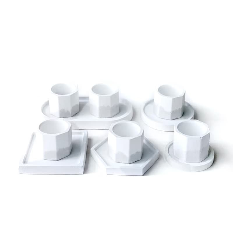 (預購) 草莓牛奶系列 | 沙漠玫瑰 小八角形雙色水泥多肉植栽