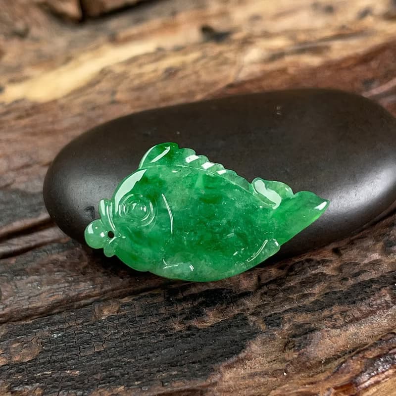 正陽綠翡翠年年有魚 | 天然緬甸玉翡翠A貨