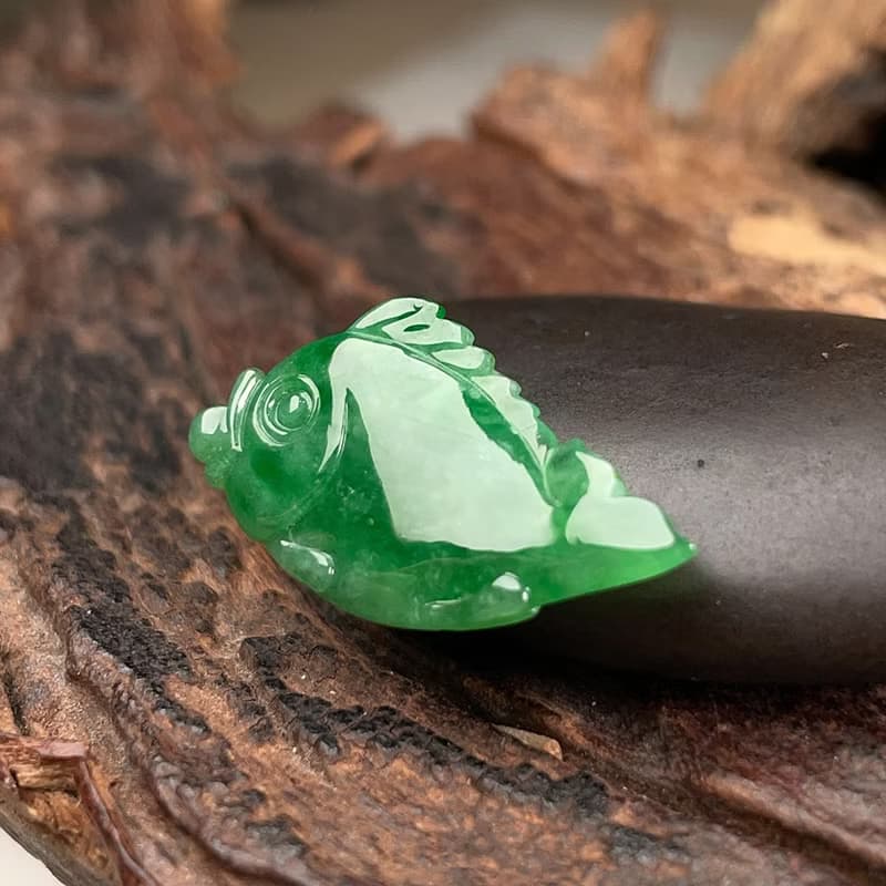 正陽綠翡翠年年有魚 | 天然緬甸玉翡翠A貨