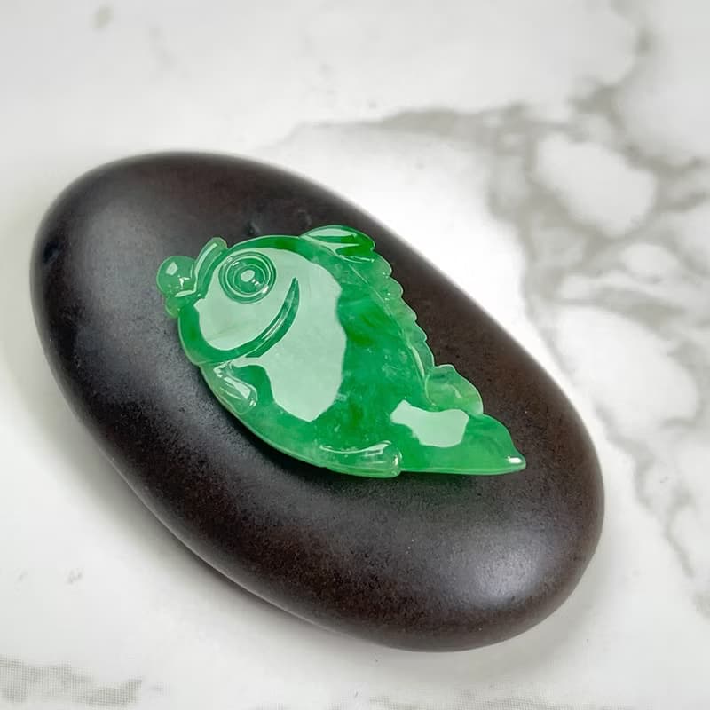 正陽綠翡翠年年有魚 | 天然緬甸玉翡翠A貨