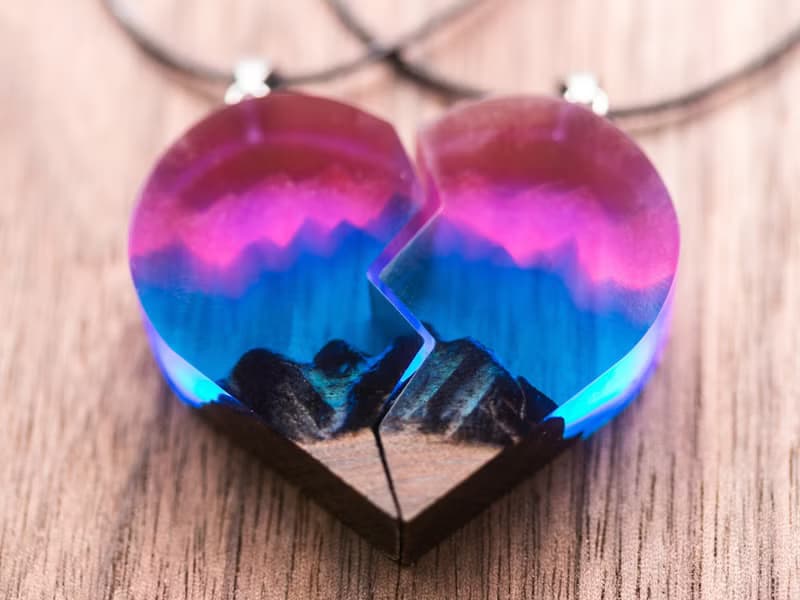 Matching necklaces set Norway lights Couples Necklace Set for lovers