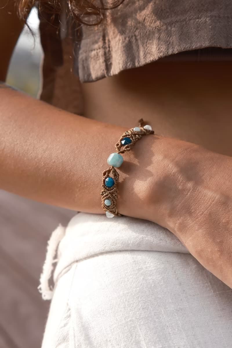 礦石編織手繩//天河石|藍虎眼石|海藍寶