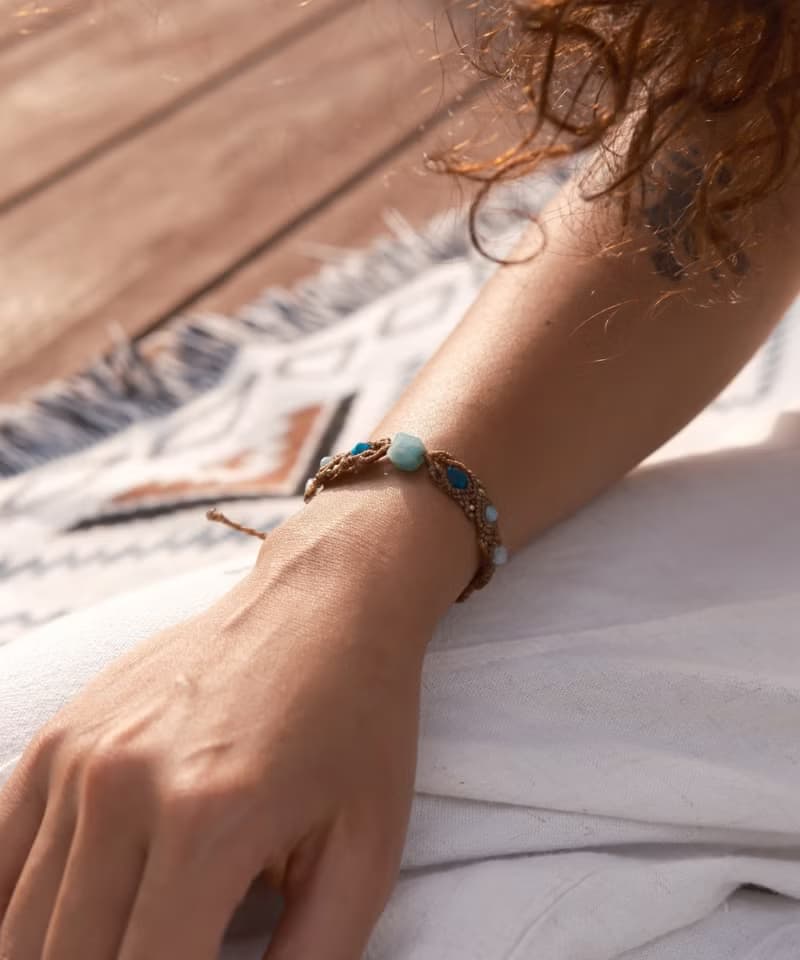 礦石編織手繩//天河石|藍虎眼石|海藍寶