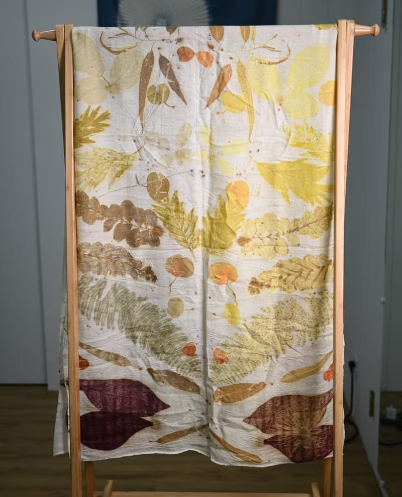 【記憶有限】EcoPrint 花葉移印 羊毛 圍巾/掛畫