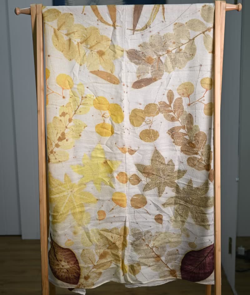 【記憶有限】EcoPrint 花葉移印 羊毛 圍巾/掛畫