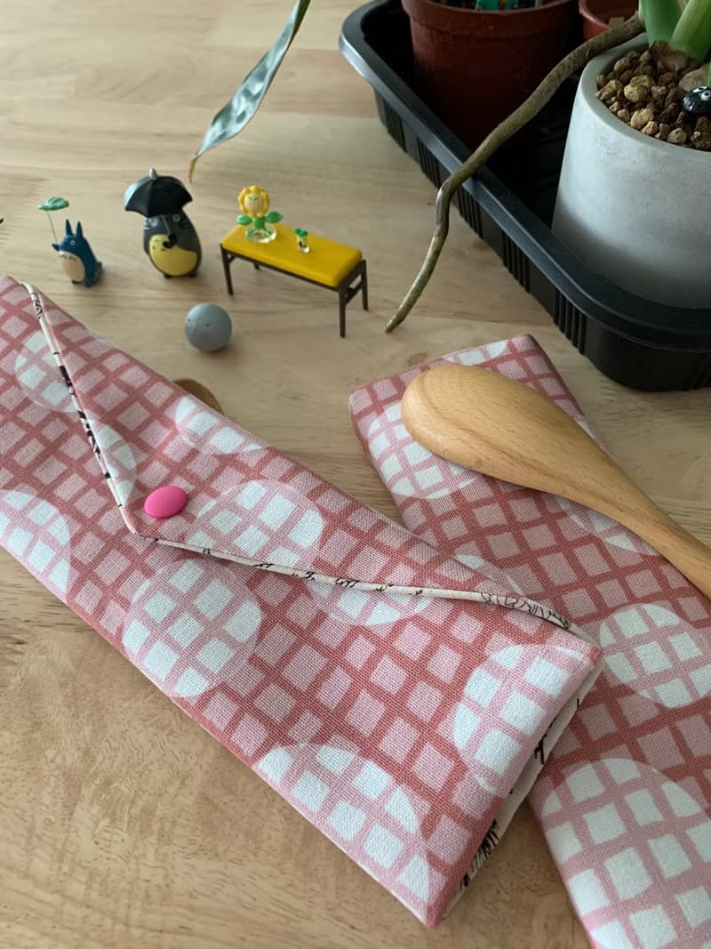 文青風環保純棉筷袋 浪漫泡泡 柔情粉 完美生活 可愛動物 日本