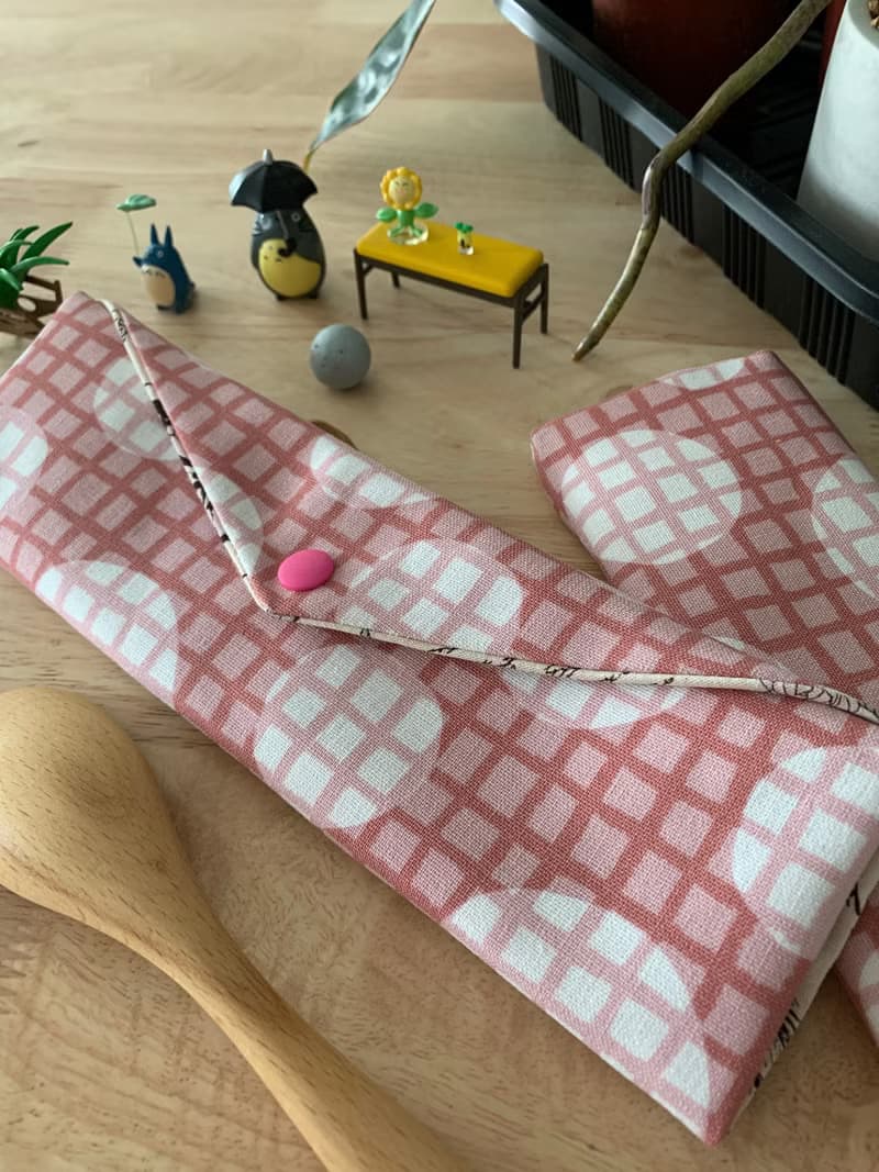 文青風環保純棉筷袋 浪漫泡泡 柔情粉 完美生活 可愛動物 日本