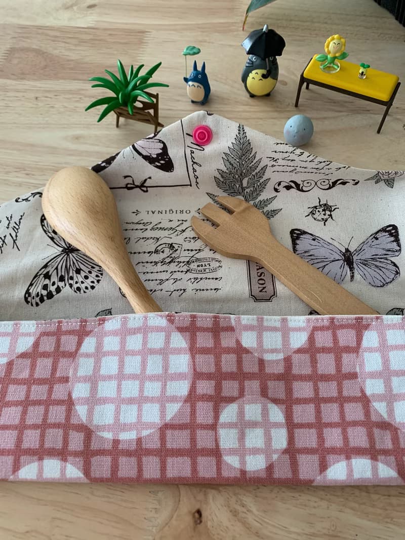 文青風環保純棉筷袋 浪漫泡泡 柔情粉 完美生活 可愛動物 日本