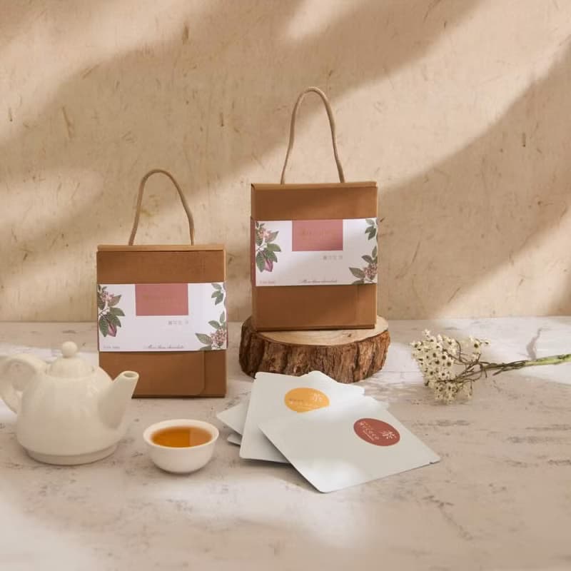 【伴娘禮】莊園可可茶禮盒 X 3盒  5顆米餅 | 100%屏東可可