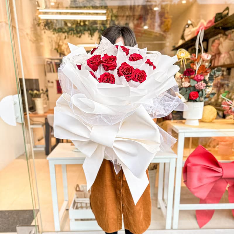 限台中自取/外送【永遠愛你】情人節 求婚花束 永生花玫瑰花束