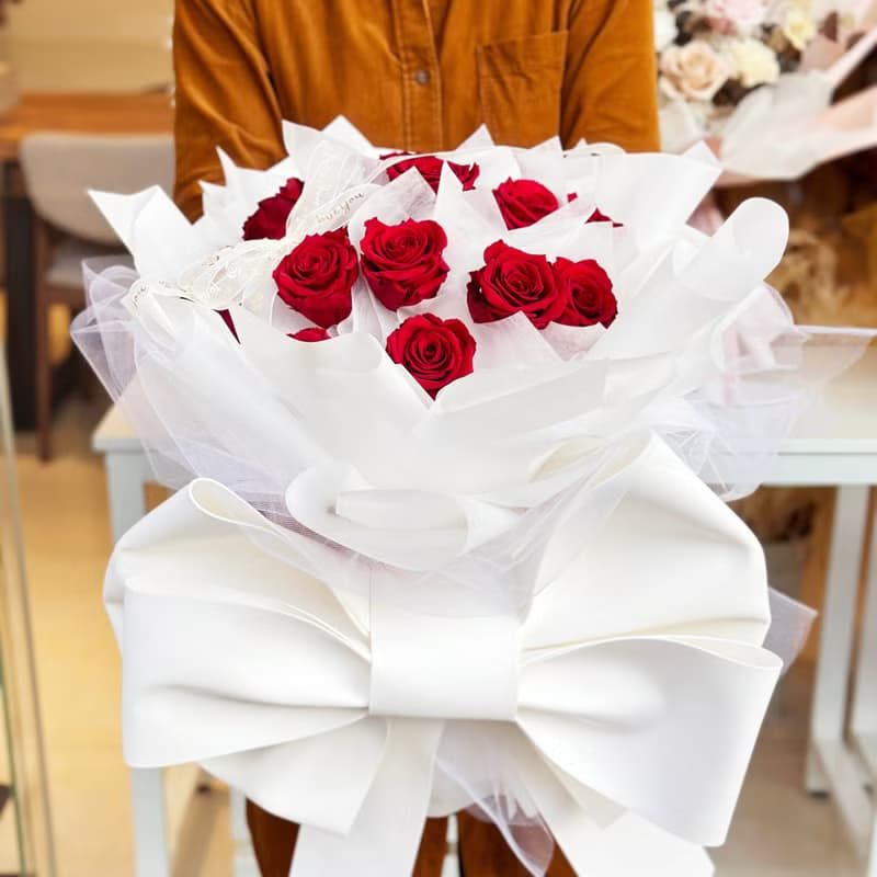 限台中自取/外送【永遠愛你】情人節 求婚花束 永生花玫瑰花束