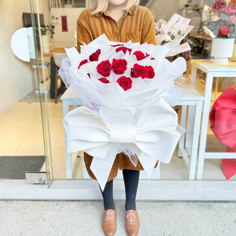 限台中自取/外送【永遠愛你】情人節 求婚花束 永生花玫瑰花束
