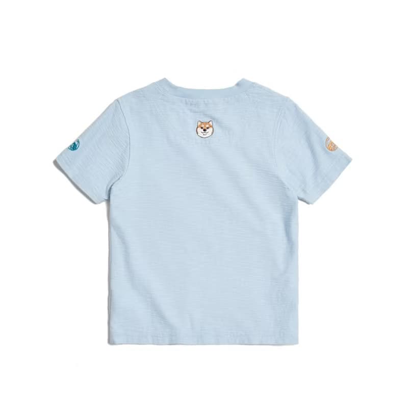 江戶勝 日系 童裝 勝太郎系列 勝太郎吃冰短袖T恤(淺藍色) #上衣