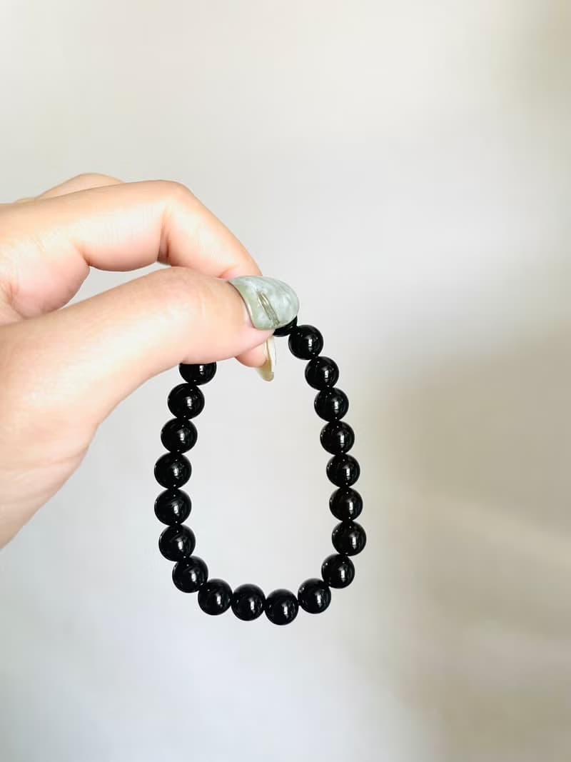 黑域結界 避邪招財【黑碧璽素圈手串】消除負能量/一物一拍