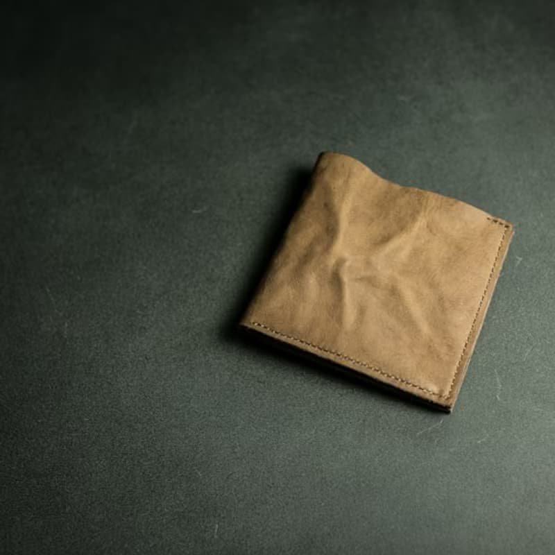 切落し2つ折りレザー財布 / ヴィンテージ・モカ