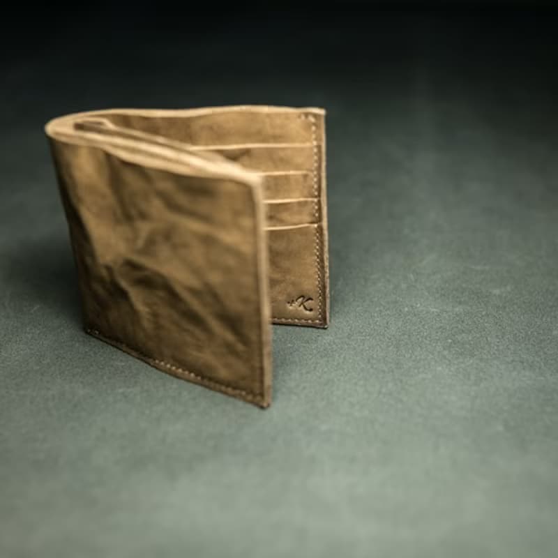 切落し2つ折りレザー財布 / ヴィンテージ・モカ