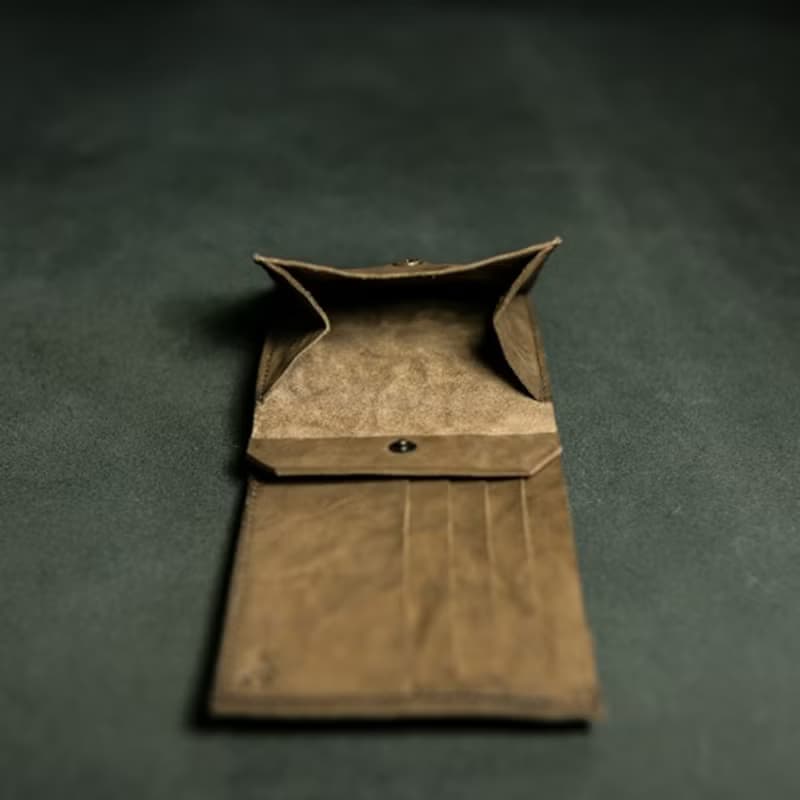 切落し2つ折りレザー財布 / ヴィンテージ・モカ