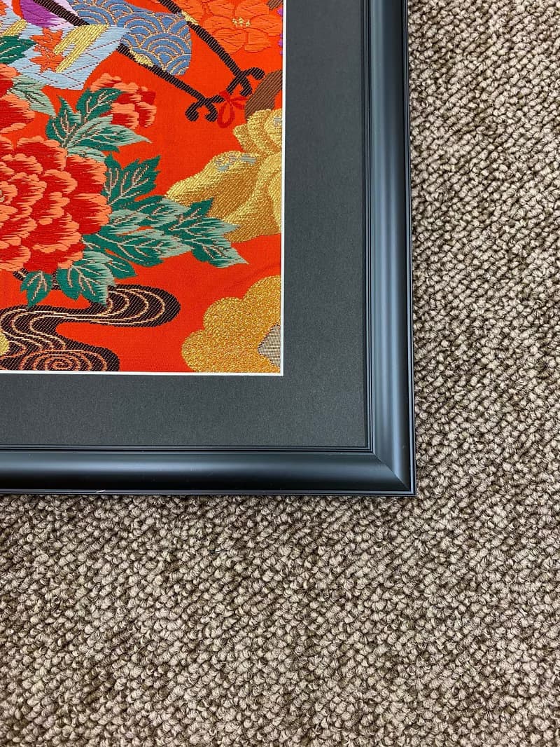 色打掛からつくるきものアート　vintage fabric 御所車 和モダン アートパネル 和風インテリア プレゼント お祝い 縁起物 額装インテリア　40