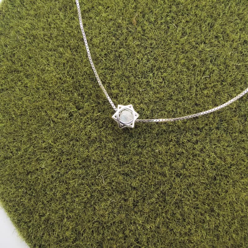 【水晶項鍊】六芒星 | 純銀小水晶 正能量鎖骨項鍊 | 大員囡仔