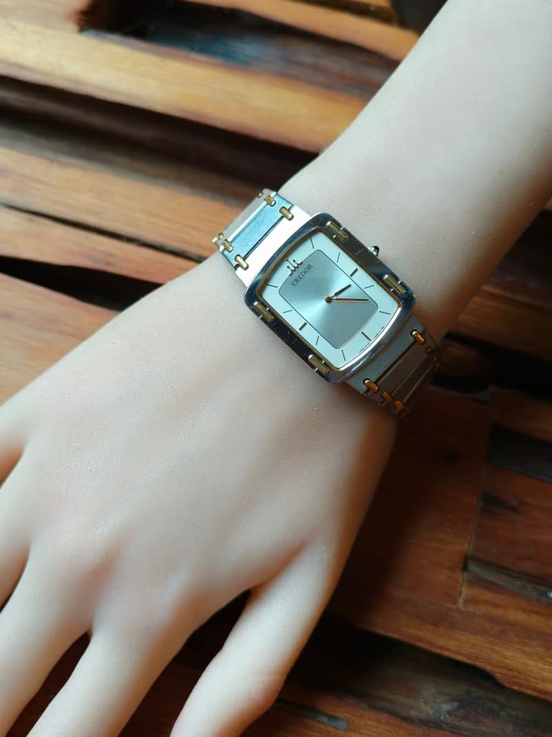 SEIKO旗下 頂級 CREDOR貴朵品牌 鋼與18k金 石英錶