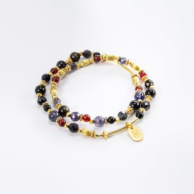 魔女的掃帚 // C1307堇青石金曜石雙圈手鍊