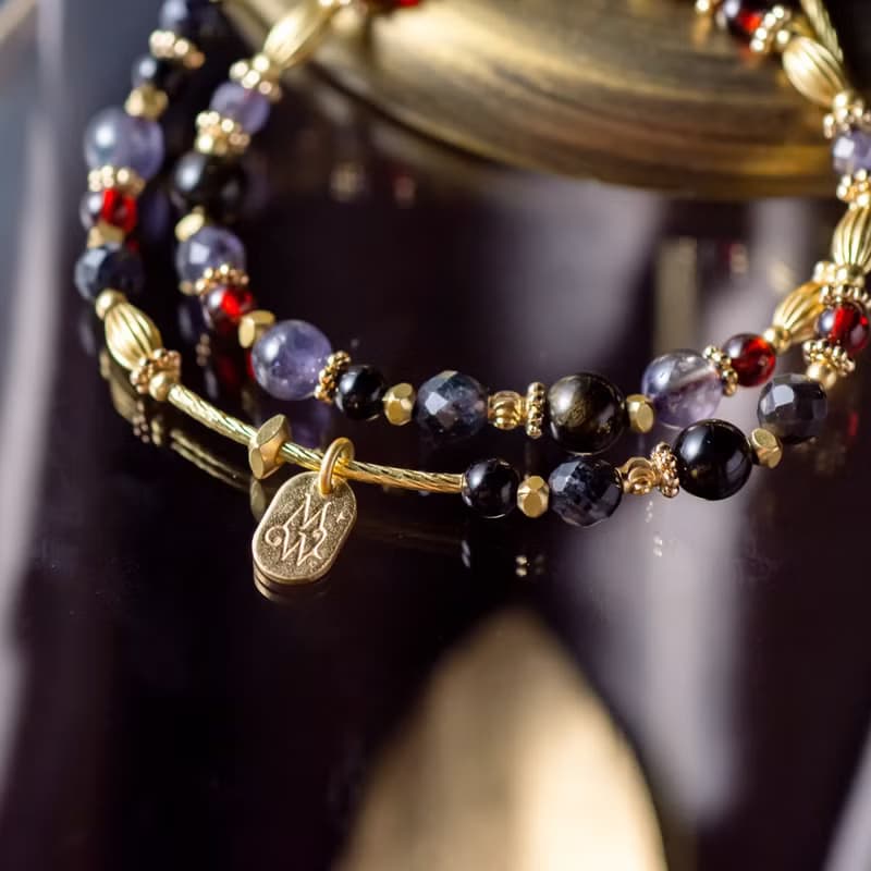 魔女的掃帚 // C1307堇青石金曜石雙圈手鍊