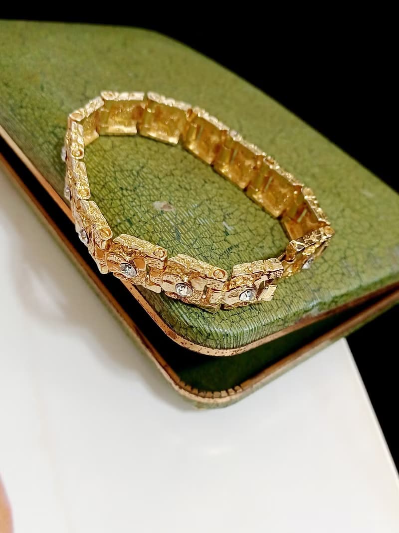 vintage jewelry   古典方形鑲萊茵手鍊