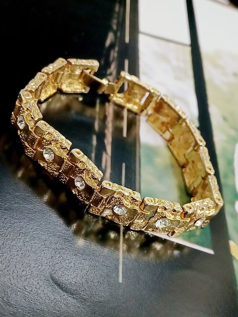 vintage jewelry   古典方形鑲萊茵手鍊