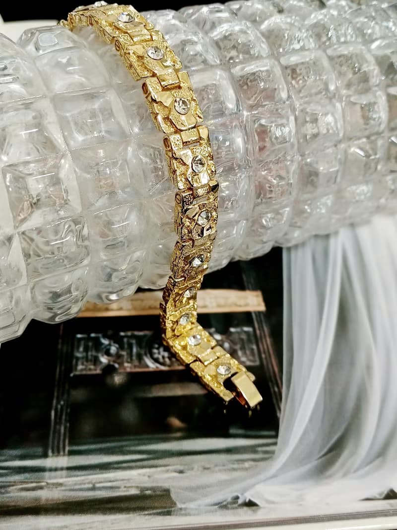 vintage jewelry   古典方形鑲萊茵手鍊