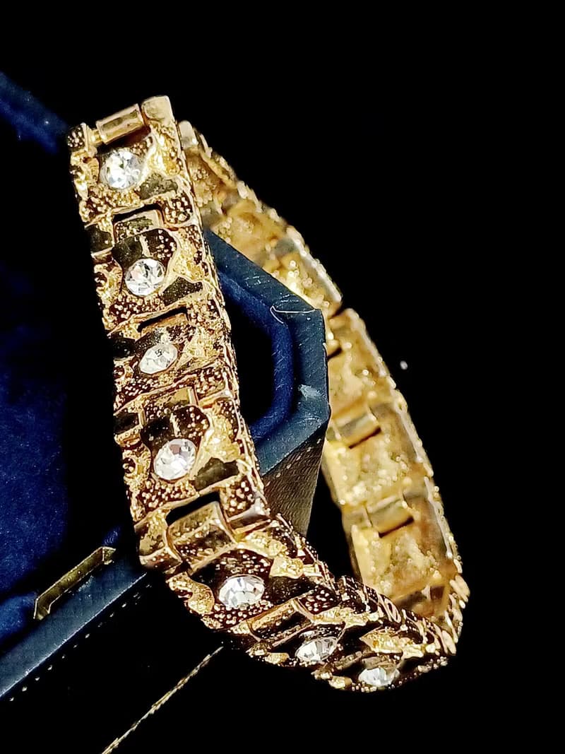 vintage jewelry   古典方形鑲萊茵手鍊