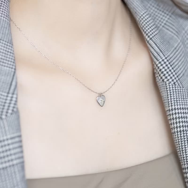 橄欖石925純銀歐美愛心項鍊