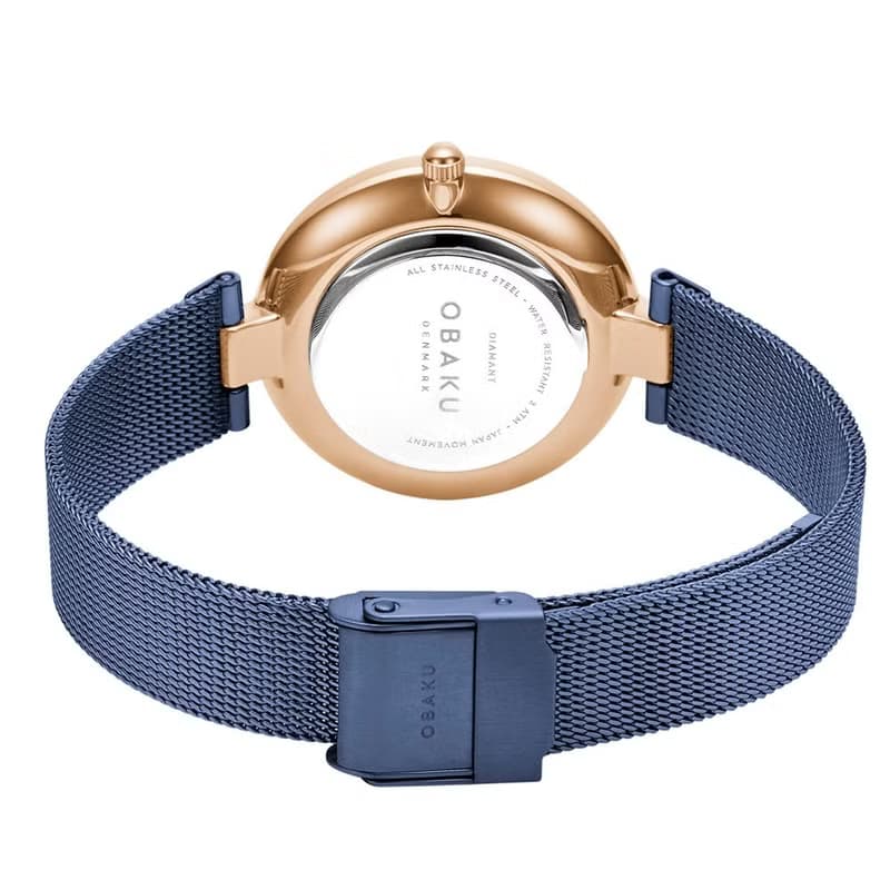 OBAKU 渦旋幾何真鑽時尚腕錶-青金石款(V256LXHVLML)