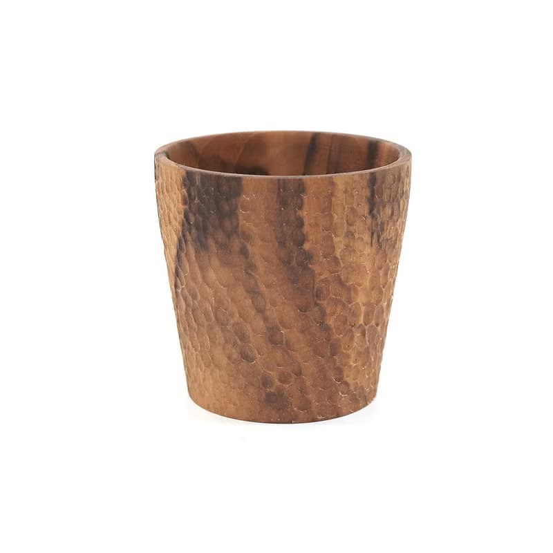 天然柚木茶杯/木杯/杯子-波點款│食用安心不上漆原木製 露營野餐