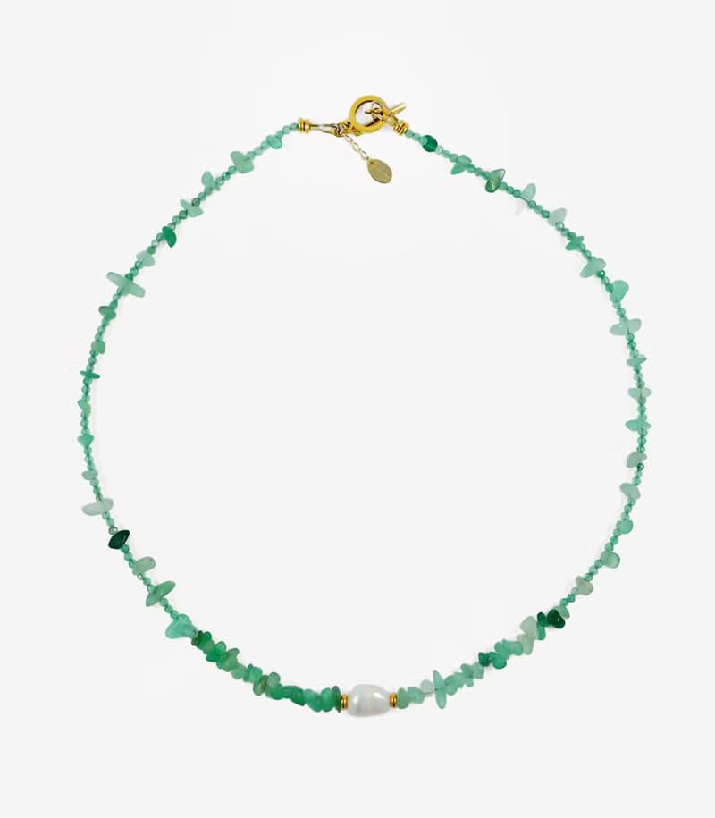 aventurine gold necklace