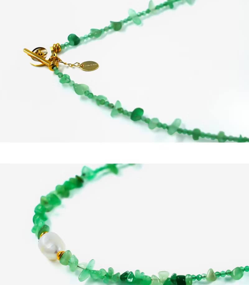 aventurine gold necklace