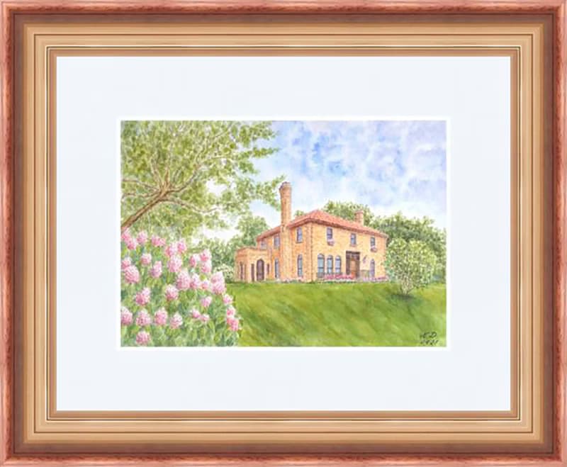 Custom House Portrait Original Art Watercolor Made To Order by NataDuArt