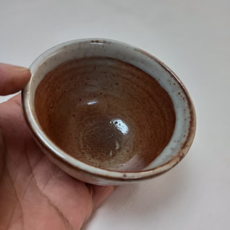 志野釉豬口杯瓦斯窯還原燒