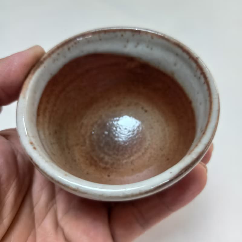 志野釉豬口杯瓦斯窯還原燒