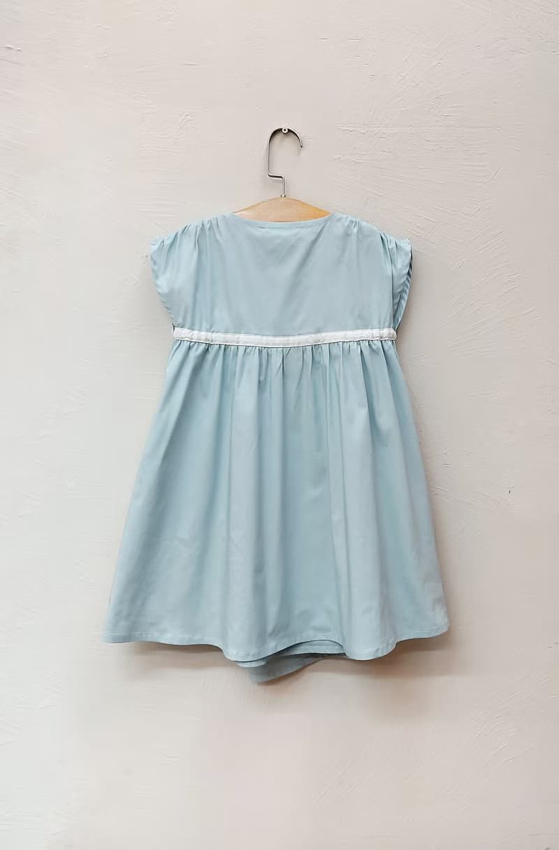 渡假無袖綁帶洋裝(藍/4A-10A)