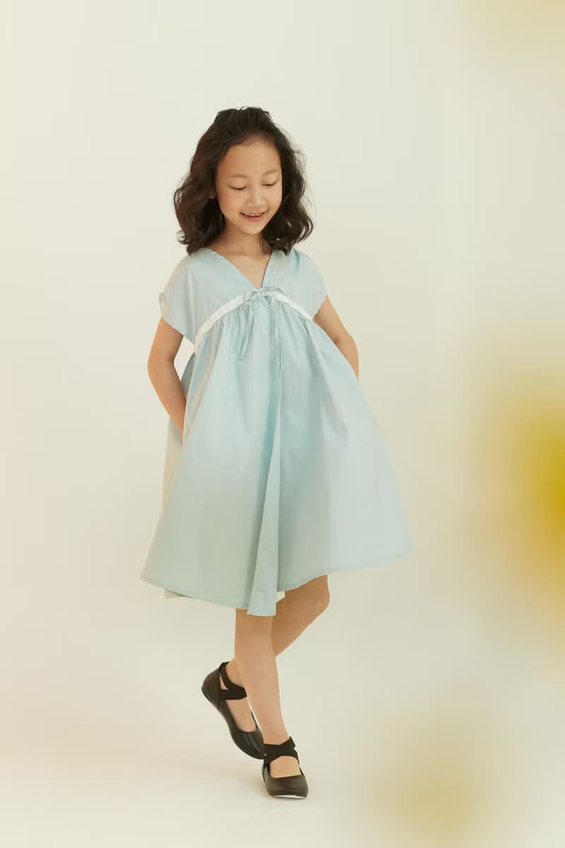 渡假無袖綁帶洋裝(藍/4A-10A)