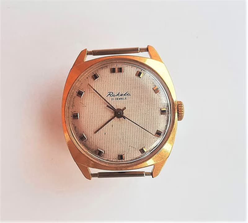 Au 20 gold plated Raketa 2609A.1 Soviet vintage mens wrist watch wind up